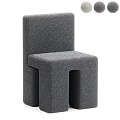 Modern Gray Fabric Single Sofa With Geometric Design For Living Room