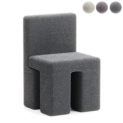 Modern Gray Fabric Single Sofa With Geometric Design For Living Room 3d model