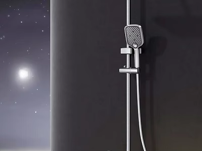 Sleek Modern Chrome Shower Head with Wall Mounted Adjustable Arm and Handheld Sprayer 3d model