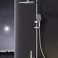 Sleek Modern Chrome Shower Head with Wall Mounted Adjustable Arm and Handheld Sprayer