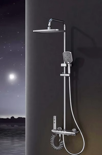 Sleek Modern Chrome Shower Head with Wall Mounted Adjustable Arm and Handheld Sprayer 3d model