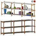Modern Shelving Unit With Wooden Frame Displaying Books Vases And Storage Boxes For Interior Decor