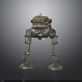 Mechanical Robot Character With Four Legs And Number 42 Design