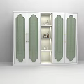 Modern White Wardrobe With Glass Doors Gold Handles And Open Shelf