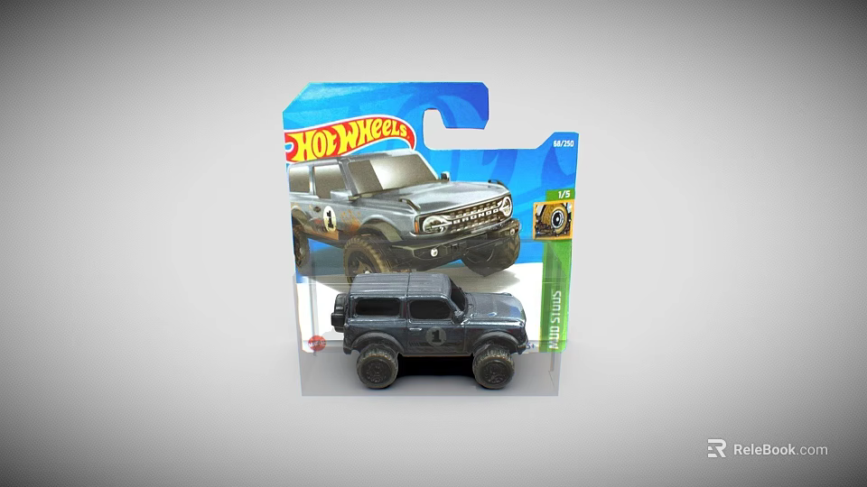 Hot Wheels Electric Toy Off Road Vehicle With Blue Packaging And Gray Model Design 3d model 