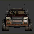 Post Apocalyptic Modified Truck With Rusty Exterior And Mounted Cannon Missile Launchers
