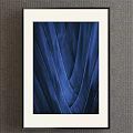 Abstract Blue Texture Artwork In White Frame On Gray Wall Decor 3d model