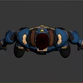 3D Sci Fi Game Character With Red Hair Blue Armor And Brown Details