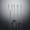 Durable Metal Hardware Tools Set of Five Assorted Shapes Standing on Smooth Surface With Reflections 3d model