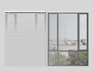 Adjustable Window Blinds with Closed and Open Positions for Light Control and Exterior View 3d model