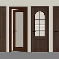 Wooden Hinged Doors Featuring Various Panel And Glass Insert Designs
