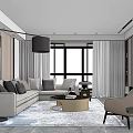 Modern Living Room Interior With Gray L Shaped Sofa Multiple Cushions Round Gold Coffee Table
