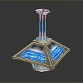 Technical Industrial Equipment With Transparent Structure Blue Glowing Components And Multi Layer Design