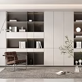 Modern bookcase 3d model