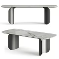 Elegant Modern Dining Table With Smooth Marble Top And Sleek Metal Legs Design