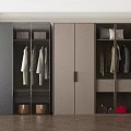 Modern Wardrobe Design with Hanging Clothes Storage Boxes Shoes and Bags