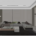 Modern Living Room TV Background Wall Design With Marble Panel And Light Strip