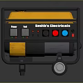 Yellow Generator With Black Frame Wheels Control Panel Buttons And Lights