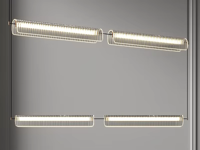 Modern Linear Chandeliers With Metal Frame And Bright LED Lighting For Interior Spaces 3d model