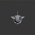 Cute Cartoon Mouse Character With Big Pink Ears Blue Eyes And Gray White Body