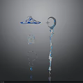Modern Blue And White Decorative Components With Hanging Ring And Ornamental Structure