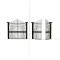 Stylish Metal Double Doors With Intricate Geometric Patterns And One Open