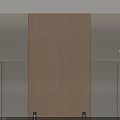 Modern Elevator Interior Design With Silver Doors Wooden Walls And 1F Signage 3d model
