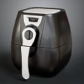 Modern Black And White Air Fryer With Sleek Design Front Knob And Digital