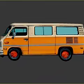 minibus minivan driverless bus school bus van box car 3d model
