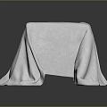 Light Colored Fabric Single Sofa with Minimalist Design on Dark Background 3d model