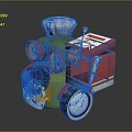Cartoon Food Truck With Chef Hat Big Eyes Green Red Design