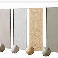 Background Wall Design With Different Material Panels And Decorative Balls