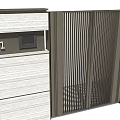 Modern Entrance Gate With Vertical Metal Slats And A1 Signage On Wooden Panel