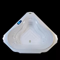 Triangular White Bathtub With Massage Jets And Digital Control Panel 3d model