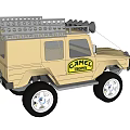 Beige Camel Explorer Off Road Vehicle With Roof Rack Spotlights And Large Tires