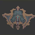 Medieval Shield Ancient Shield Defensive Weapon Ancient Shield Iron Shield Protective Shield Wooden Shield 3d model