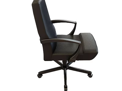Modern Technology Exhibition Hall Featuring Black Office Chair With Wheels And Armrests 3d model