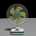 Air Cooler Fan with Green Blades White Base and Control Buttons Table Type