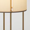 Modern Floor Lamp With Gold Metal Frame And Textured Fabric Shade
