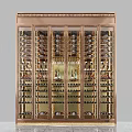 Elegant Luxury Wine Cabinet Featuring Glass Doors Metal Frame Wine Storage Racks And LED Lighting
