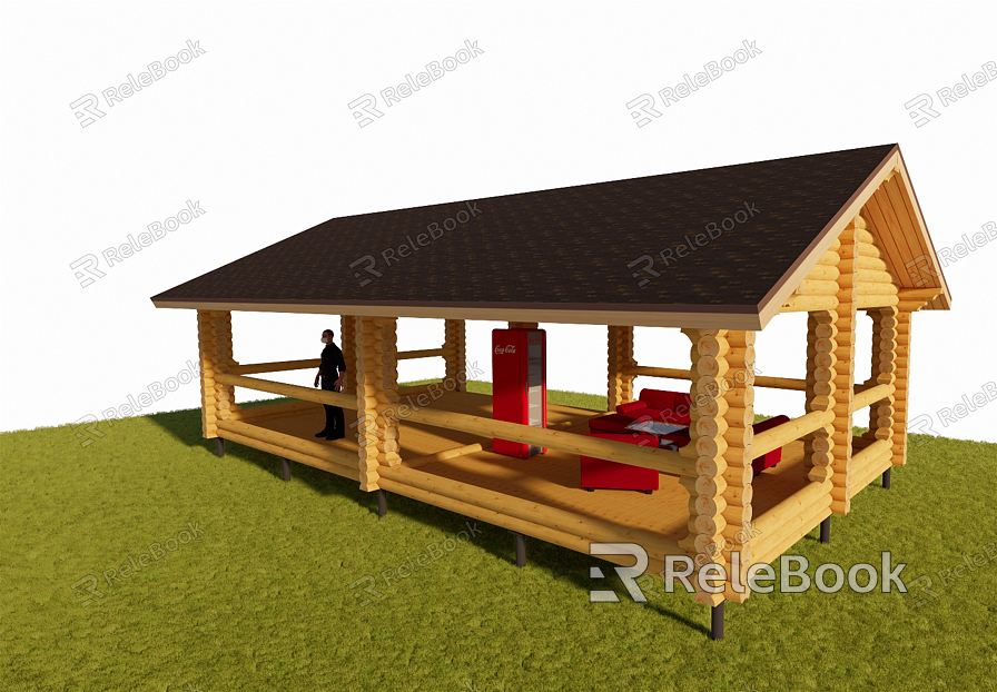 Modern wooden house model