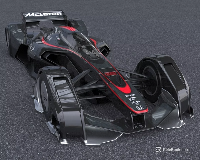McLaren Racing Car With Futuristic Aerodynamic Design 3d model 