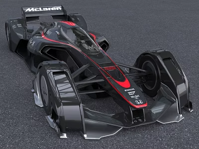 McLaren Racing Car With Futuristic Aerodynamic Design 3d model