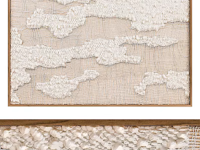 Textured Wall Art Decor With Shell Bead Patterns In Neutral Tones 3d model