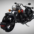 Black Cruiser Style Motorcycle With Red Accent Chrome Handlebars And Exhaust Pipes