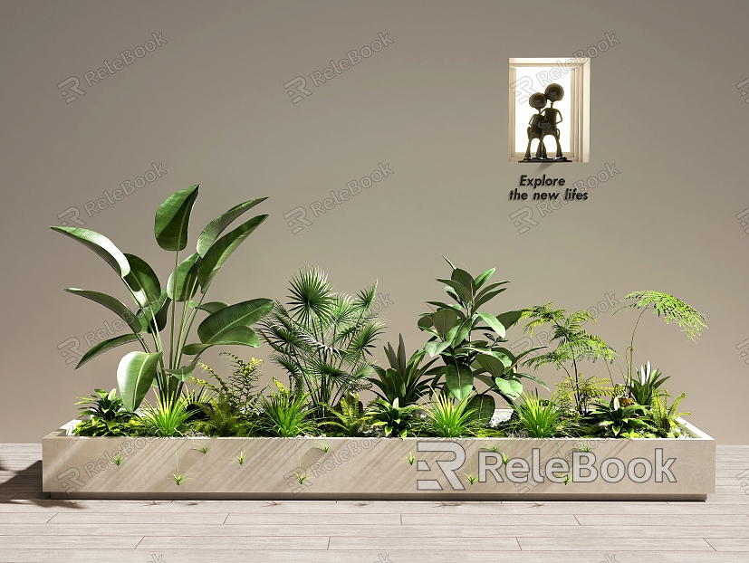 Plant pile Plant combination Plant landscaping Flower pond Flower bed Flower box Courtyard landscape model