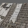 Weathered Ancient Architecture Roof With Old Tiled Surfaces And Exposed Wooden Beams