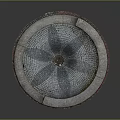 Circular Decorative Fountain Basin With Intricate Mosaic Flower Pattern And Stone Border