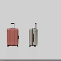 Pink and Silver Hard Shell Travel Suitcases with Trolley Handles and Wheels