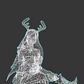 Game Movie Character With Blonde Hair Reindeer Antlers In Christmas Red White Outfit